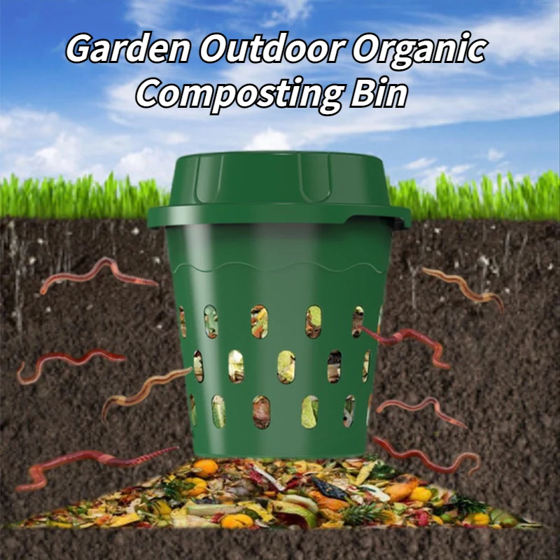 

Outdoor Plastic Organic Compost Garden Yard Composting Bin Home Kitchen Waste Worm Compost Box Large Capacity Gardening Bucket