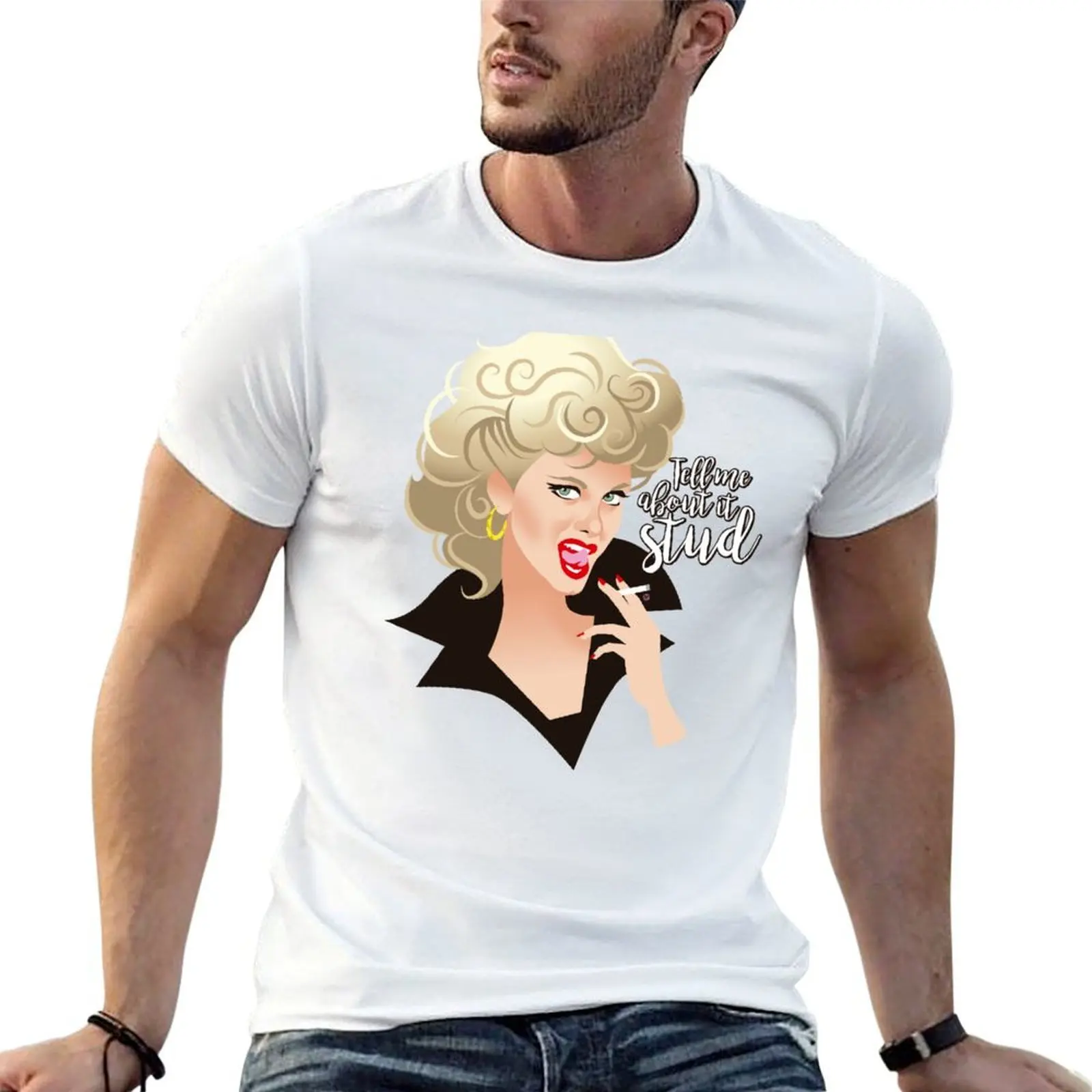 Stud T-Shirt oversize t-shirts man baggy shirts plain white t shirts men