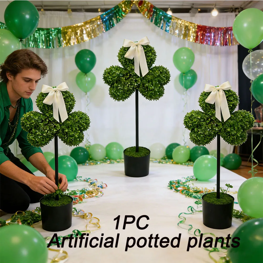 

Искусственные растения в горшках 80 см: Декоративный бонсай в форме клевера ко Дню Святого Патрика, для дома и улицы, для праздников и вечеринок, из пластикового боксвуда