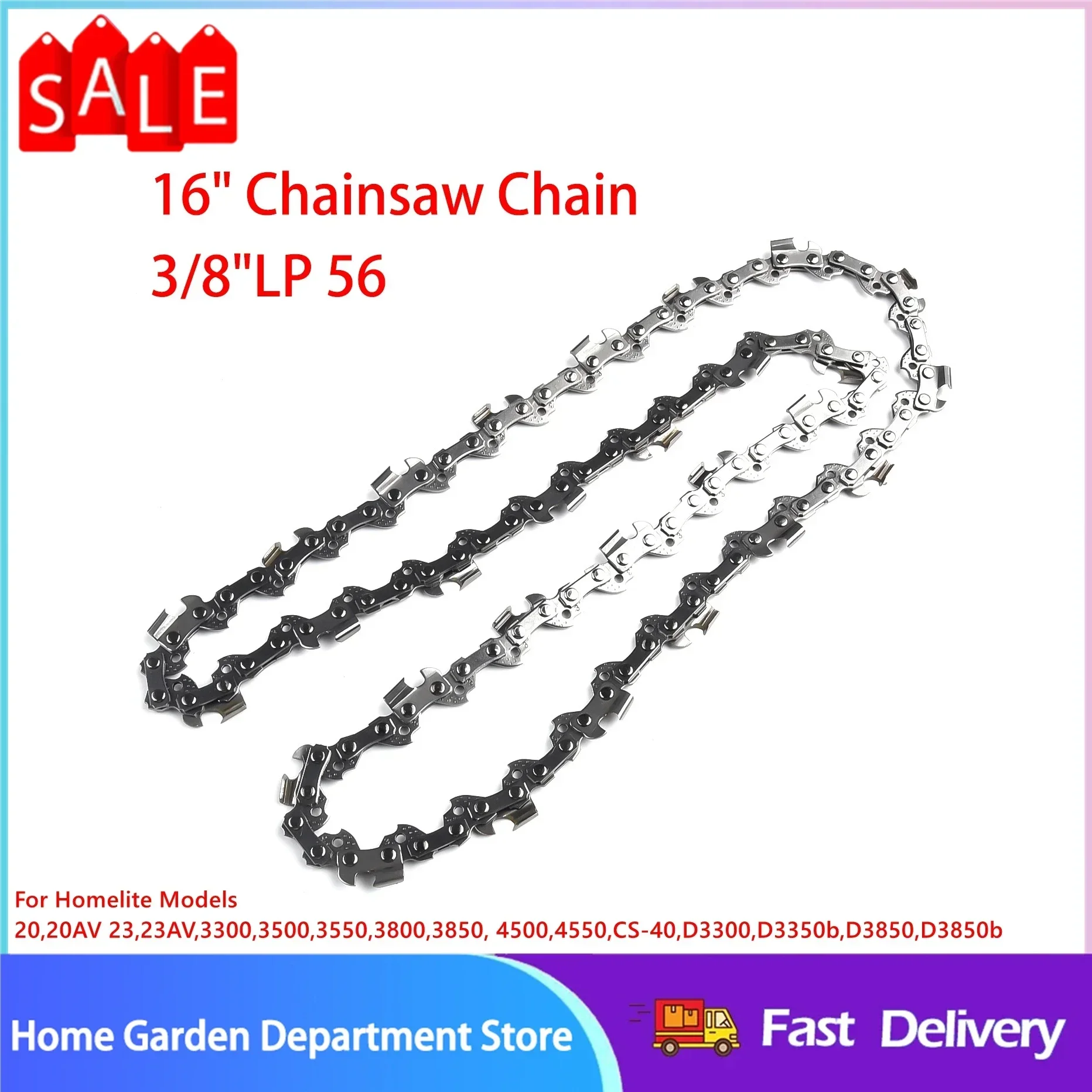 

16 Inch 56 Drive Links Chainsaw Saw Chain Blade 3/8"LP .050 Gauge Wood Cutting Chainsaw Parts Replacement Saw Mill Chain