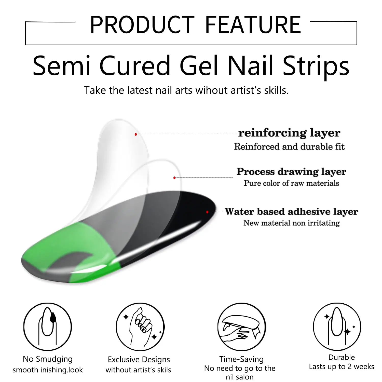 شرائط أظافر جل الهالوين المضيئة ذات 24 طرفًا - الشبح الأخضر والعنكبوت، معالجة بالأشعة فوق البنفسجية/LED، جودة الصالون، سهلة الاستخدام والإزالة