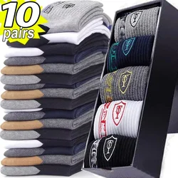 10pairs Breathable Cotton Sports Stockings Men Bamboo Fiber Autumn and Winter Men Socks Sweat Absorption Deodorant Business Sox