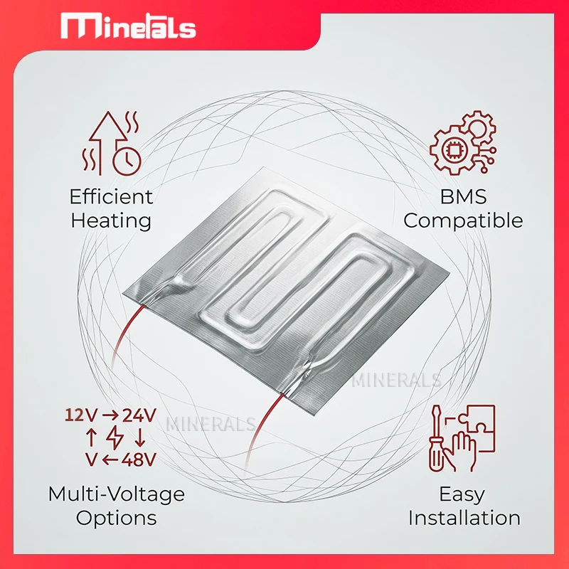 Battery Heater 24V 48V 12V BMS Heater Isolating Protection 280x170mm 280x200mm 200x210mm 200x170mm Cell Heating Battery Heat Pad