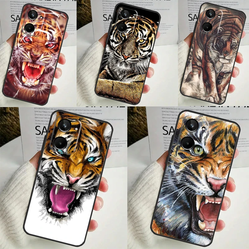 Ferocious Tiger Animal For Realme GT Neo 5 GT5 9 10 11 12 Pro Plus C30 C31 C33 C35 C25s C21Y C51 C55 C67 C53 Case