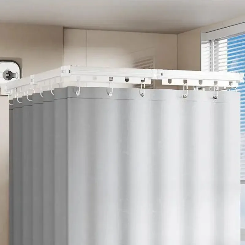 Quick-Dry Shower Curtain with Suction Cups -Foldable Mildew-Proof Bathroom Divider for Bathtub Stall&Apartment Water Containment