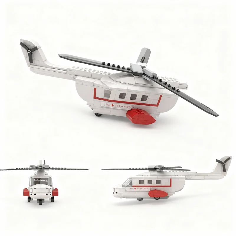 

283pcs MOC Medical Helicopter City Airport Model Building Blocks Construction Toy Christmas Gifts DIY Creative Idea Education