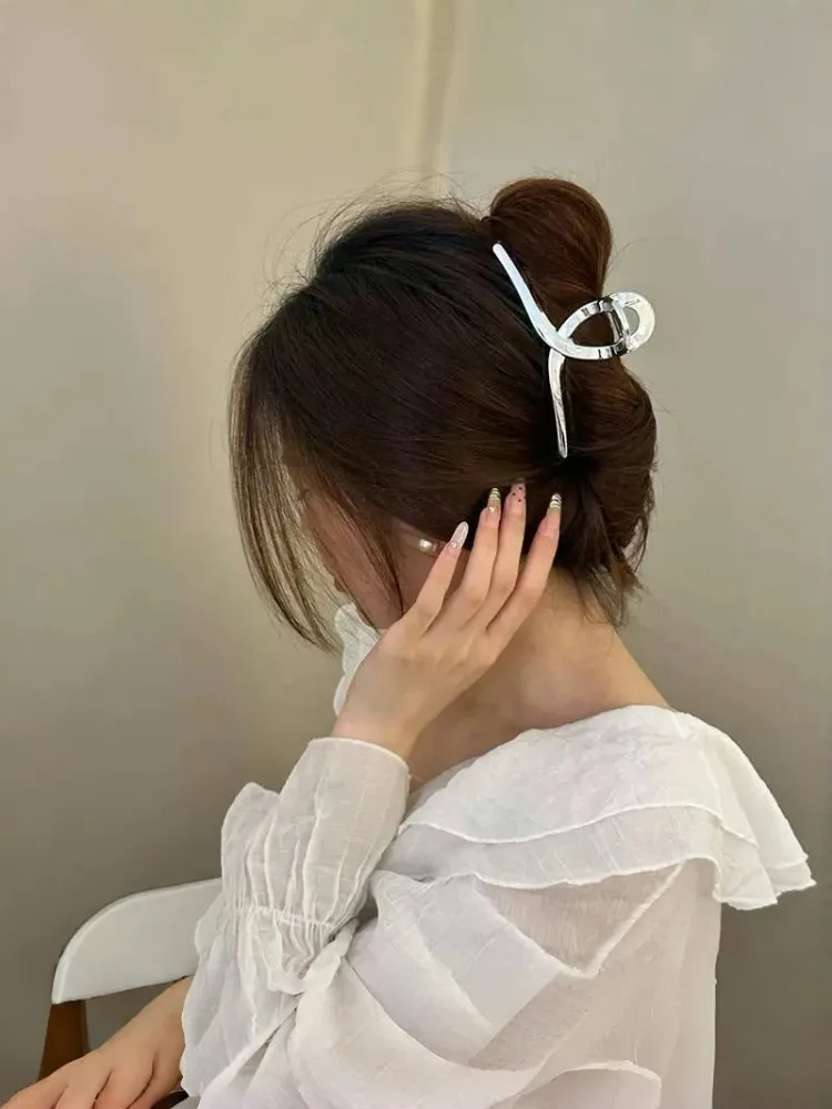 Imitation Metal Silver High-Grade Large Size Head Clip Hair Accessories For Women