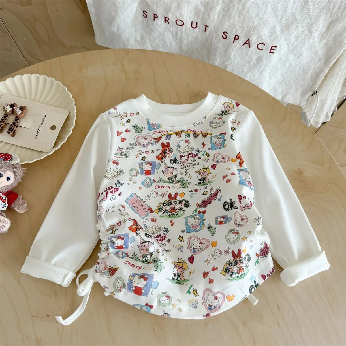 

Kawaii Hello Kitty Sanrio Student Cute Cartoon Comfortable Soft Hoodie Children Warm Sportswear Blouse Christmas Gifts for Kids