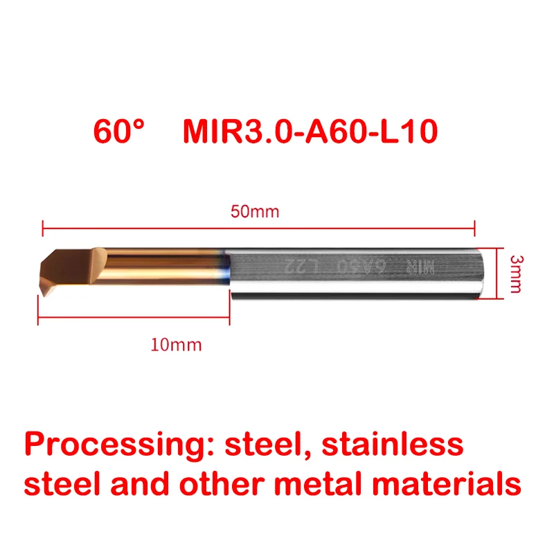 YRFL 55 ° 60 °  MIR Small Hole CNC Lathe Machining Carbide Tungsten Steel 3mm 4mm 5mm 6mm Boring Small Hole Inner Turning Tool