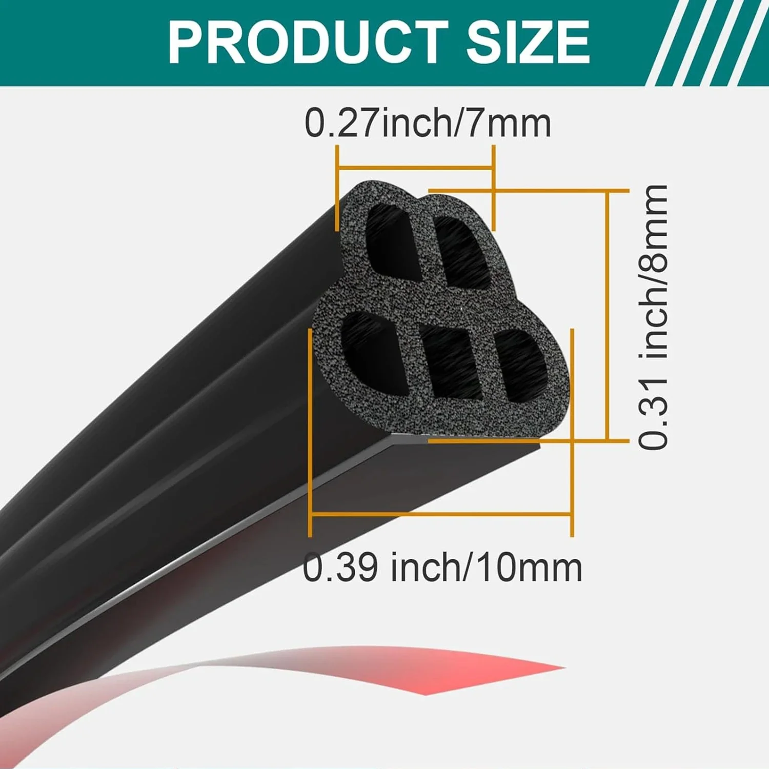 Car Door Weatherstrip Rubber Seal Strip 2-Layer Waterproof Noise Insulation Weather Strip Sealing Protector For Door Hood Trunk