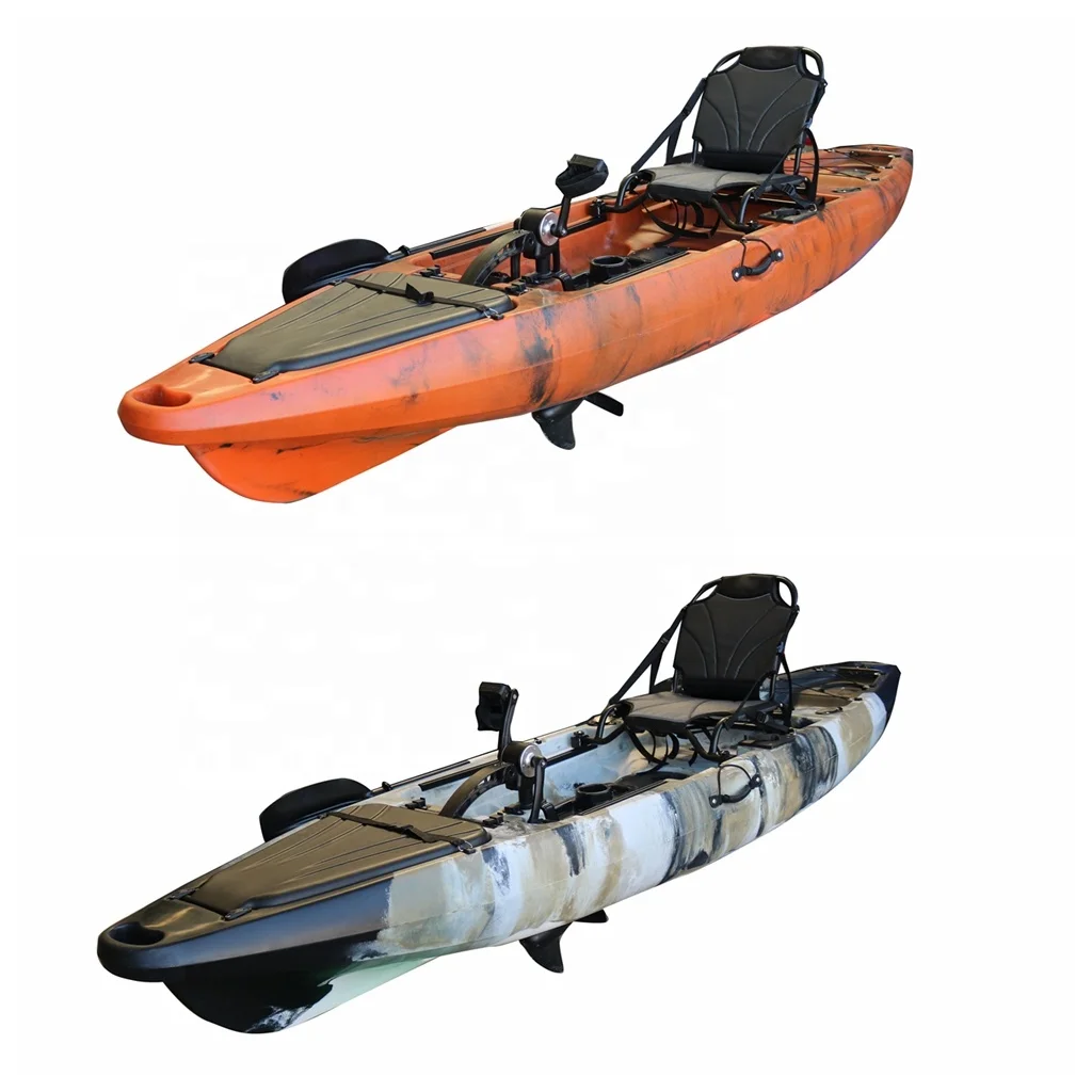 Hot Sale Professional Fishing Kayak 11.5ft Sit-In Design With Propeller Pedal Drive Single Paddler PE Hull New Plastic Material