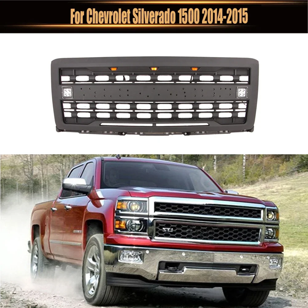 

Exterior Racing Grills Grille Trims Meshes Grill Covers Auto Modified Front Bumper Grill For Chevrolet Silverado 1500 2014-2015