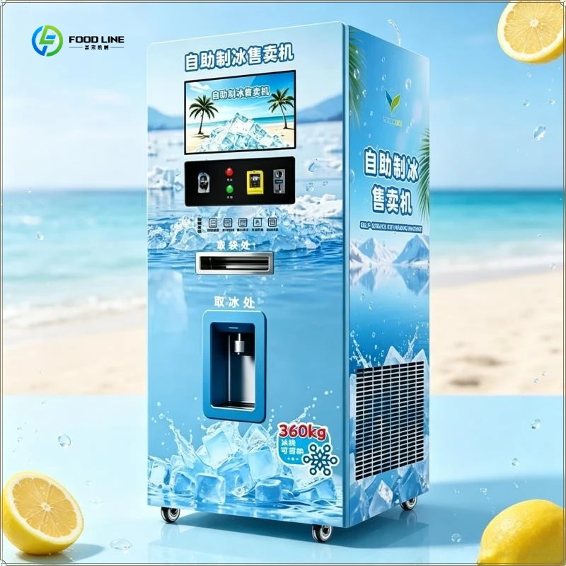 CE Ice Vending Machine Commercial Outdoor Self Serve Ice Cube Vending Machine for Bulk and Bagged Ice FL Customized