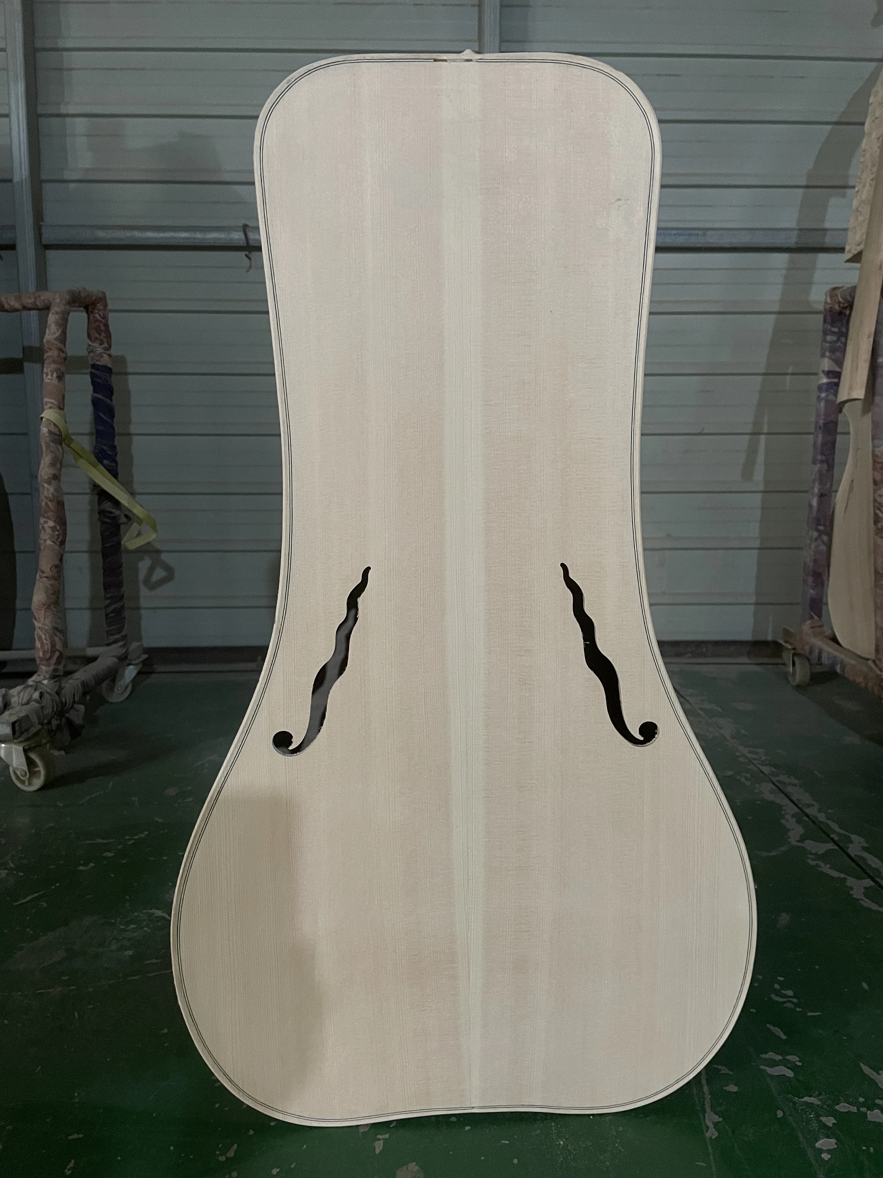 All European Wood Shaped cello body unfinished, 100% handmade, white cello, spruce top flame, maple back, Super Value