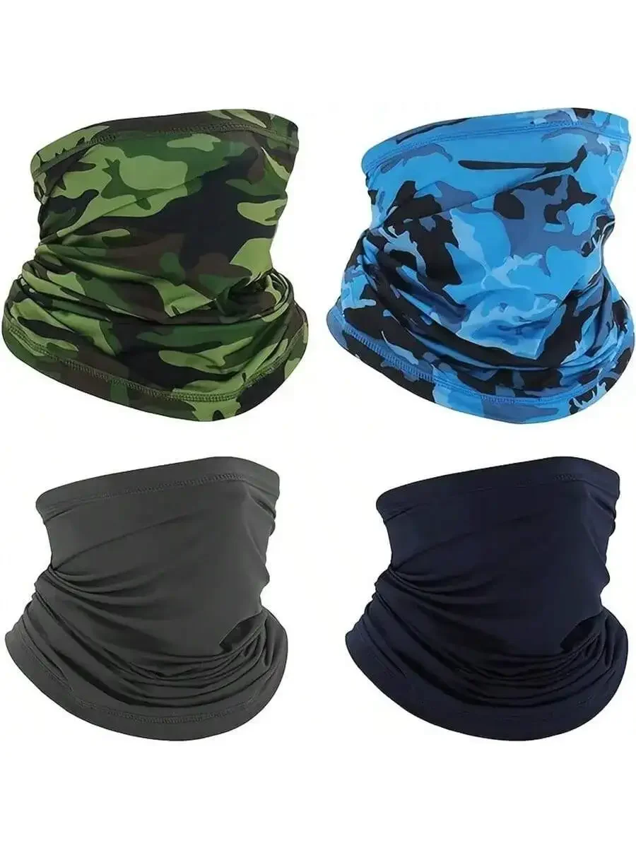 

4pcs Camouflage Neck Gaiter Breathable Face Cover For Outdoor Sports UV Protection