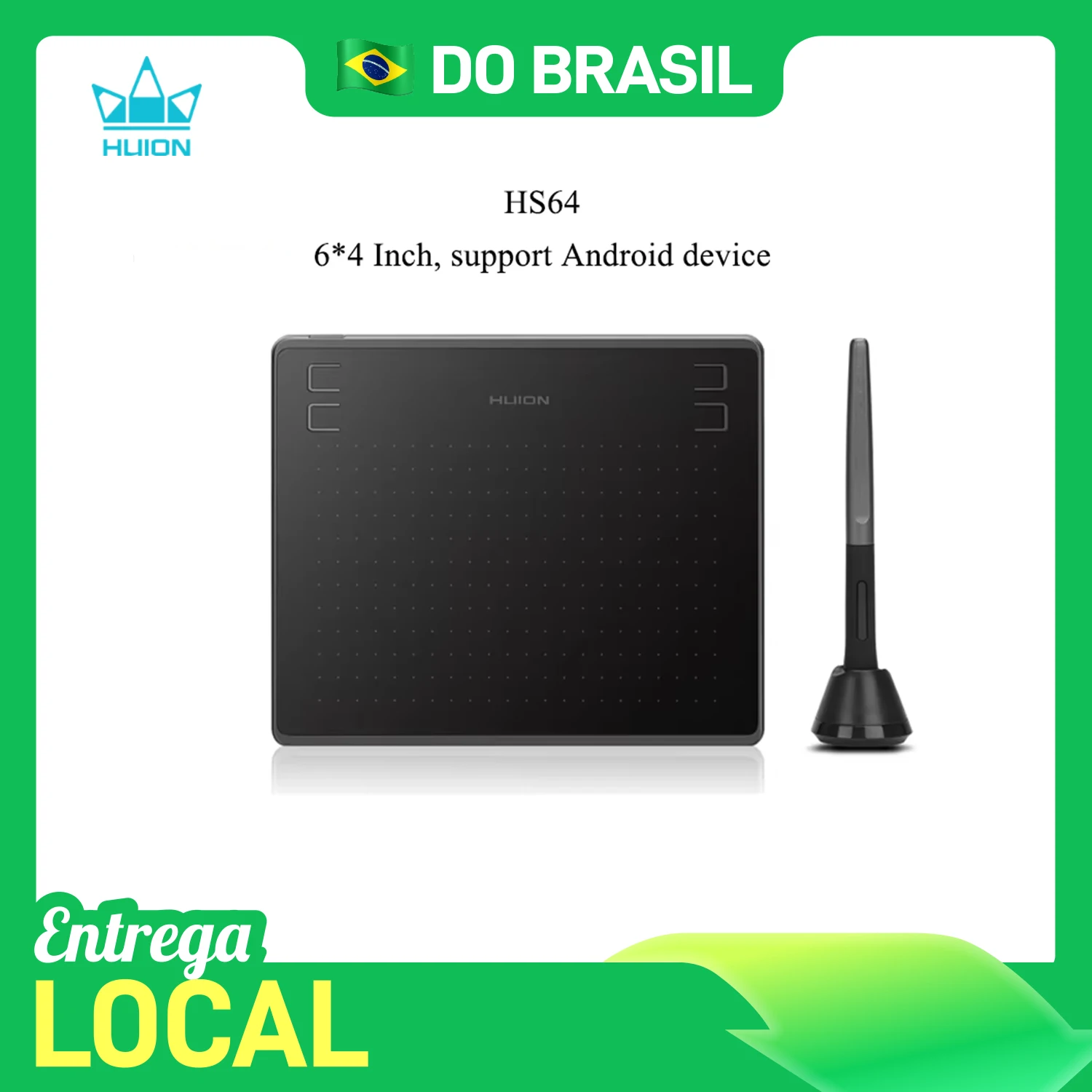 Huion hs64 4x6 polegadas mesa digitalizadora gráficos desenho tablet ultrafino digital tablet profissional com caneta stylus livre de bateria para pc android windows macos tablets baratos frete grátis