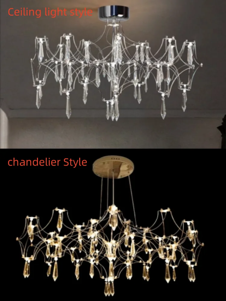 Lustre en Clip Chromé au Design Moderne, Luminaire Décoratif de Luxe, Idéal pour un Salon, une Chambre à Coucher ou une Salle à Manger