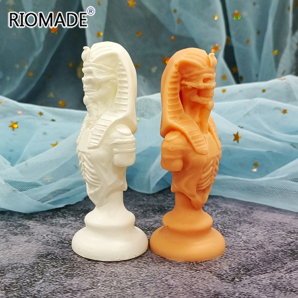 Egyptian Pharaoh Skeleton Model Silicone Mold Home Decoration Articles Pendant Candle Making Mould Gypsum Handmade Crafts