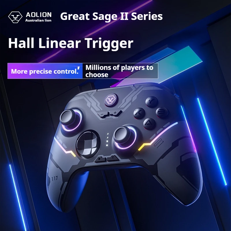 

Aolion Gamepad Bluetooth Wired Hall Linear Trigger Vibration Sensation Ultra-Large Capacity Gaming Controller For Esports Player