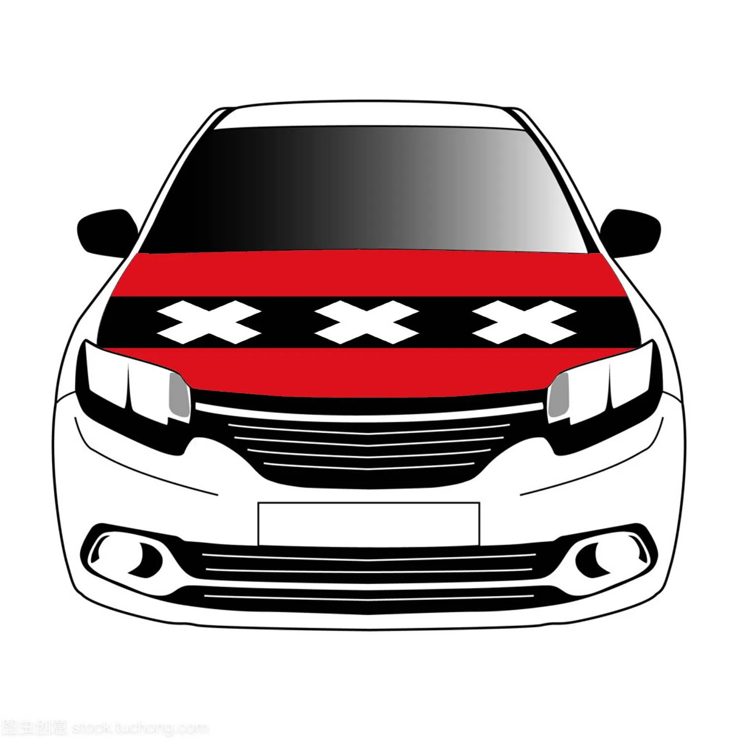 

Amsterdam flag car Hood cover 3.3x5ft/5x7ft 100% polyester banner Digital Printing Activities festivals and car use