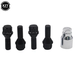 1 Set M12 x 1.5 4+1 Aluminum Alloy Wheel Lock Bolt Tire Anti-theft Screws Nut For BMW E30 E36 E46 E90 2003 2004 2005 2006-2013