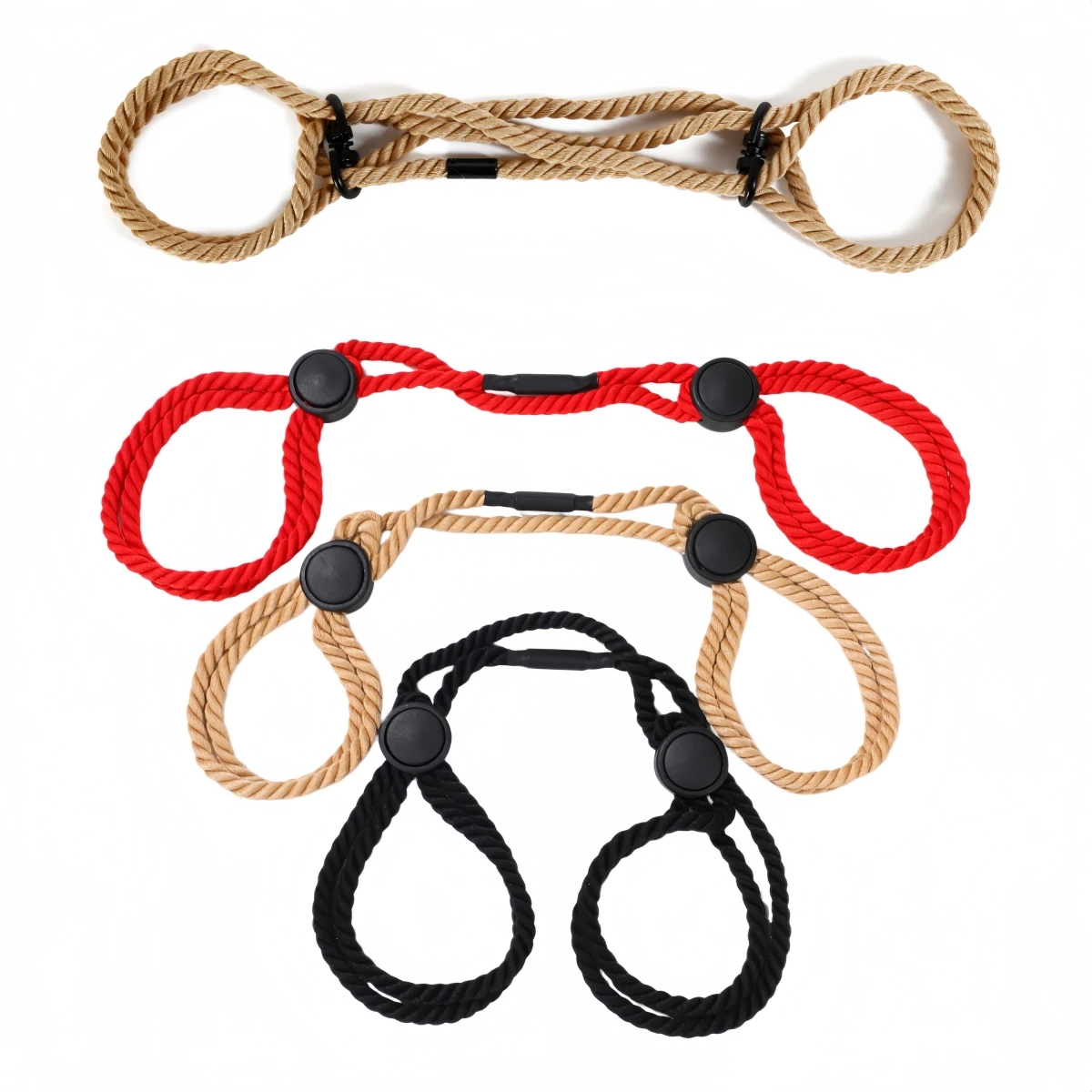 

Black Red Cotton Rope Multi-Functional Bracelet Handcuffs & Leg Cuffs for Game Parties Cosplay Stage Props Adjustable Accessory