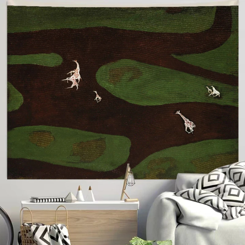 VIKAMA Abstract Animal Art Tapestry Aesthetic Wildlife Wall Hanging for Bedroom Living Room Dorm Boho Vintage Home Decor