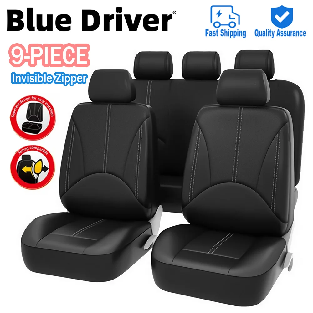 Car Seat Covers PU Leather Full Set Breathable Comfortable Protector Universal Waterproof Car Seat Cover Interior Accessories