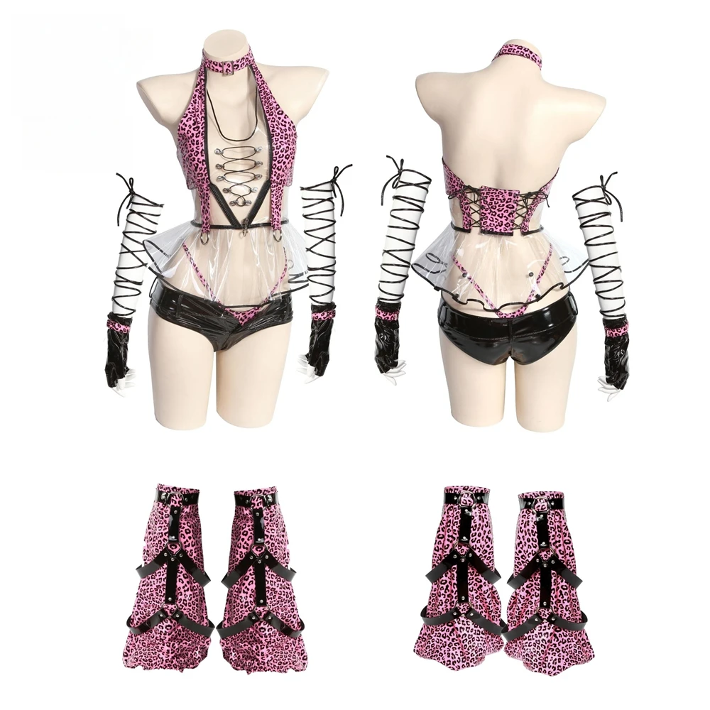 Millennium Leopard Original Design Cosplay Japanese Punk Costume Suits Woman Roleplay Leather Y2K Sexy Cosplay image 6