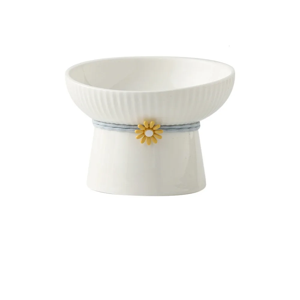 

Ceramic Cat Bowl Creative Slanted Mouth Dog Food Feeding Basin Anti Tipping Large Capacity Pet Drinking Feeder Neck Protection