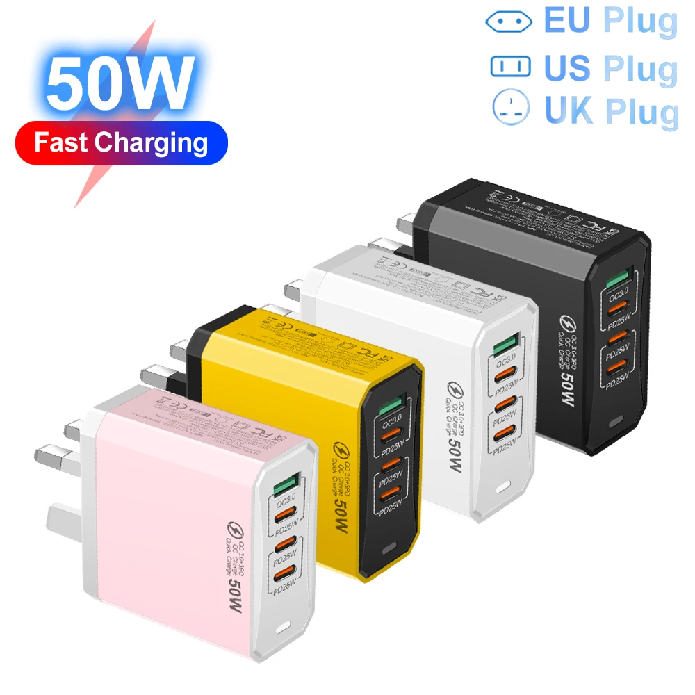 50W 4 Ports Charger…