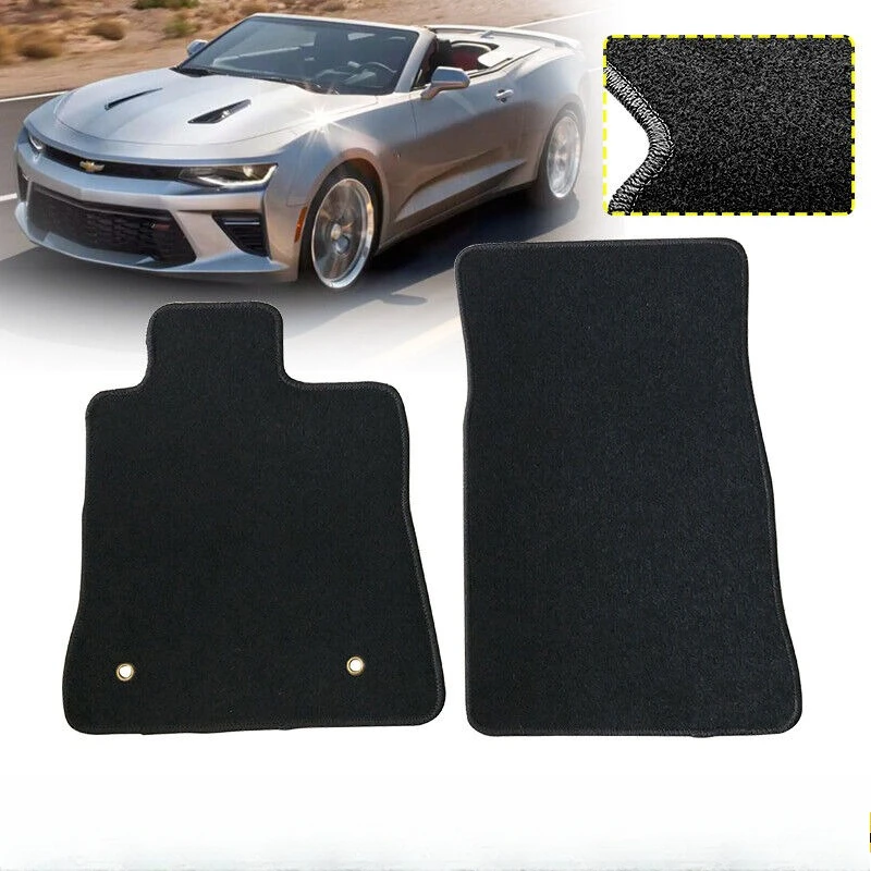 

Fits 16-24 Chevy Camaro Nylon Car Floor Mats Carpet Front Black 2PCS Set United States