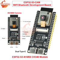 ESP32-S3-CAM Development Board WIFI Bluetooth Core Board OV3660 Camera Module Onboard ESP32-S3-N16R8 CH340 Module Dual Type-C