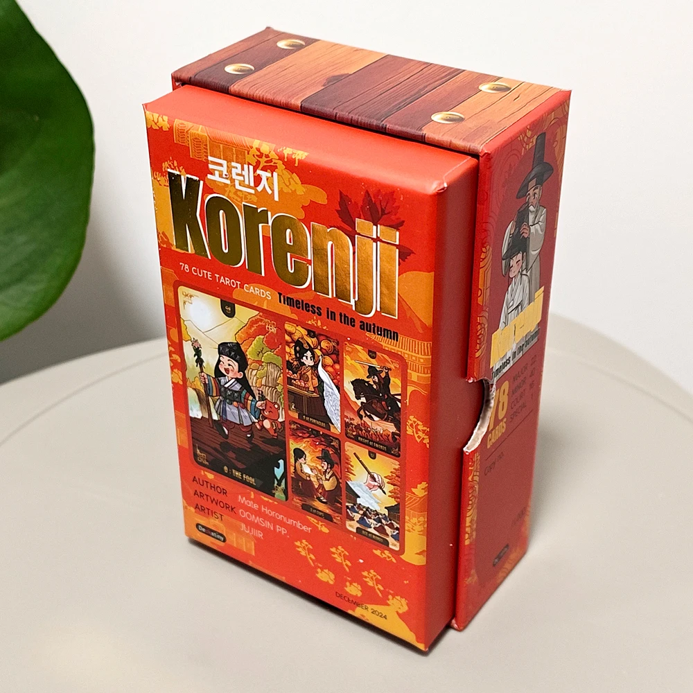 Korenji Tarot 78 Cute Korean Hanbok Style Cards for Collectors in Rigid Box 12*7cm Timeless in The Autumn Chibi Tarot Deck