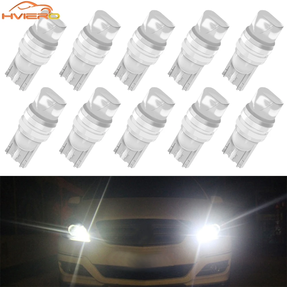 

10PCS Auto Wedges Parking Bulbs License Plate Lantern Waterproof Car Interior T10 3030 COB Led Turn Side Light Markers Door Lamp