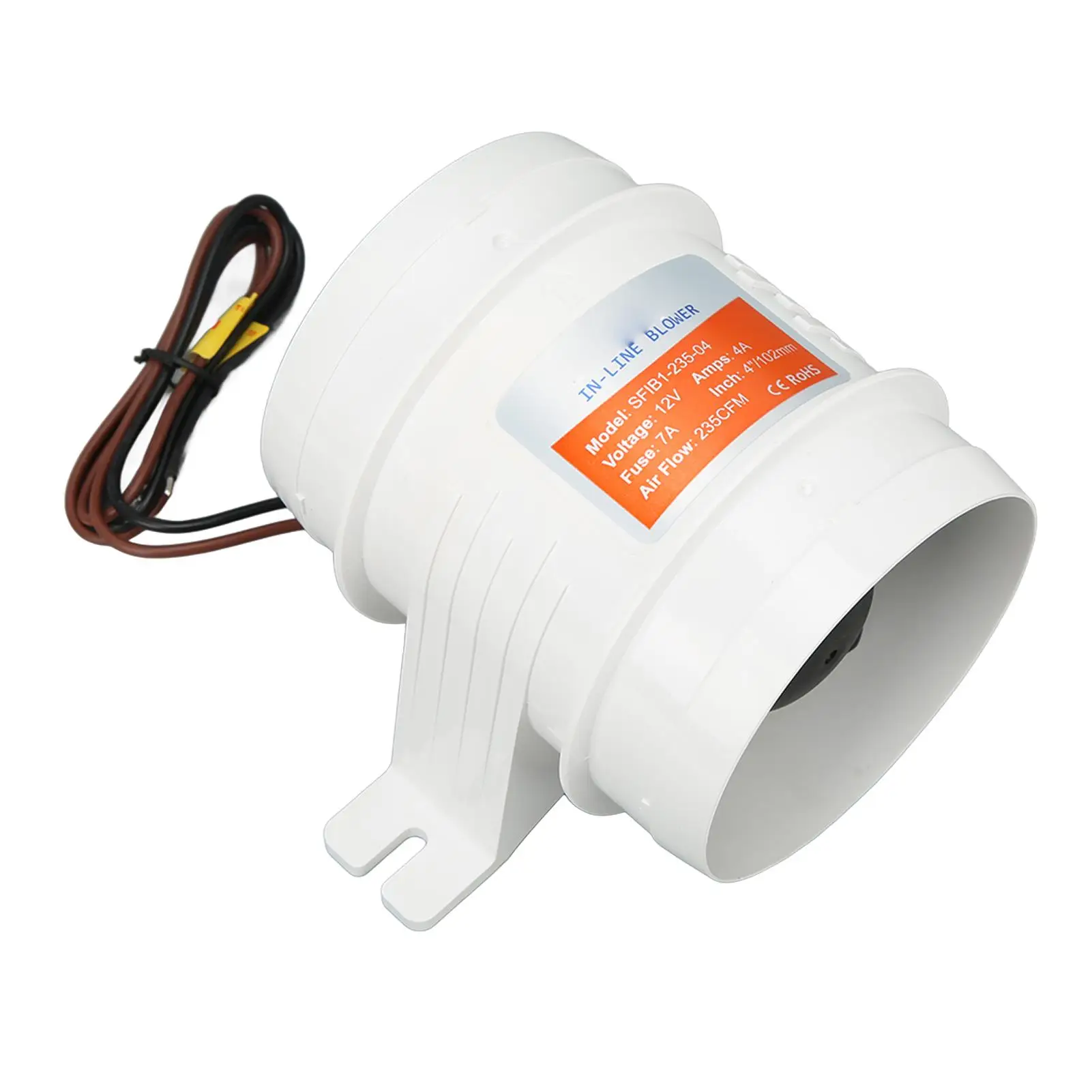 

4in Inline Bilge Air Blower DC12V 235CFM High Air Flow Electric for marine In Line Fan for rvs Boats Yachts