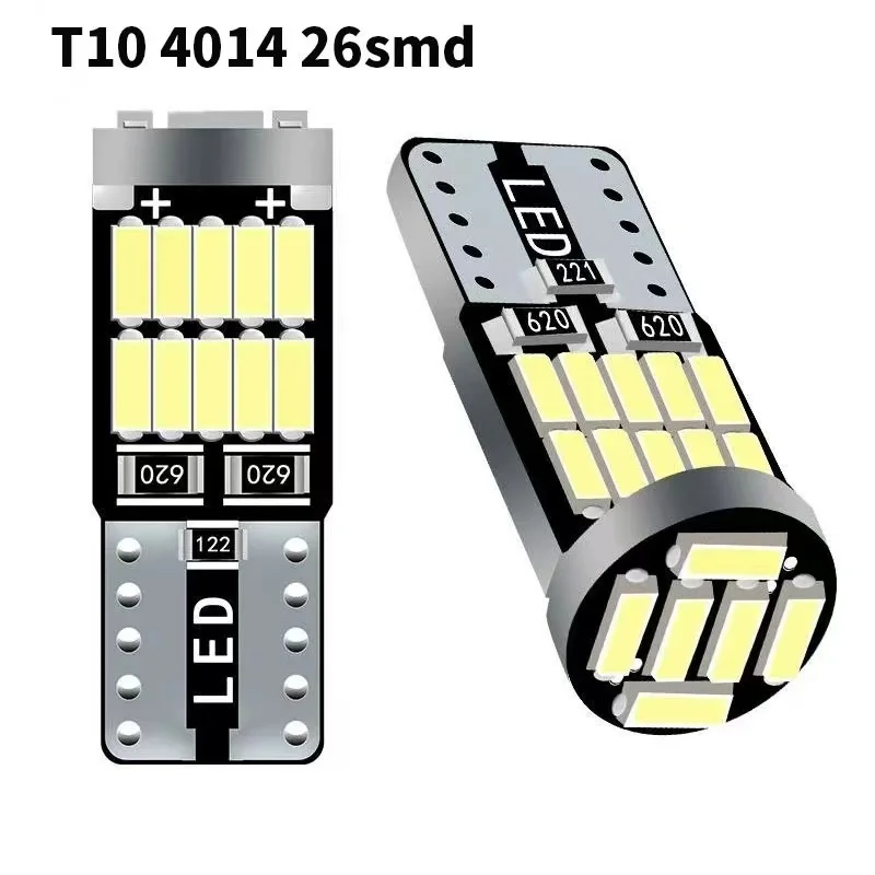 2/6/10pcs T10 W5W 194 501 Led Canbus No Error Car Interior Light T10 26 SMD 4014 Chip Pure White Instrument Lights Bulb Lamp