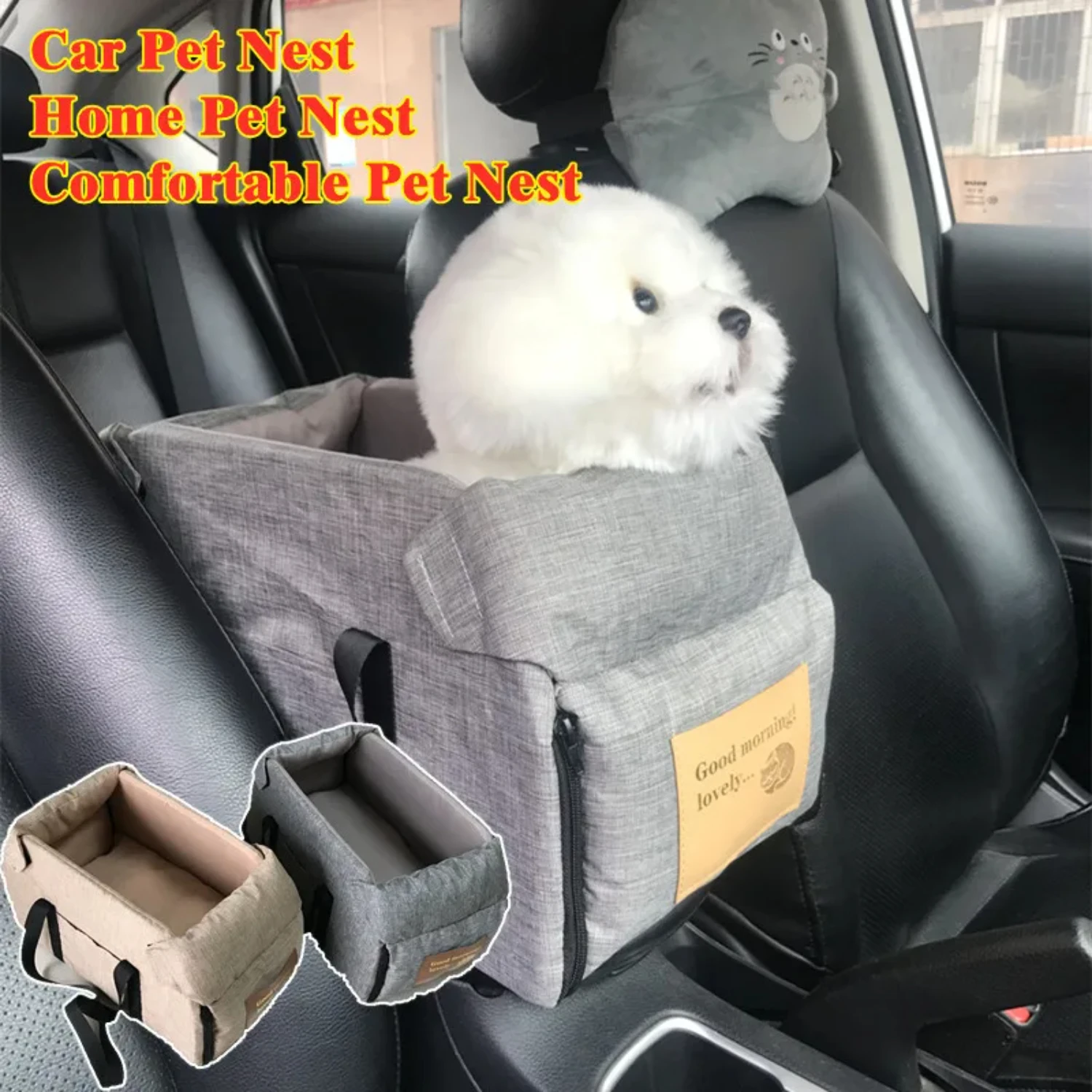 

Portable Dog Car Seat Bed with Central Safety Travel Cat Dog Bed, Central Car Seat Transport Bag Chihuahua Accessories