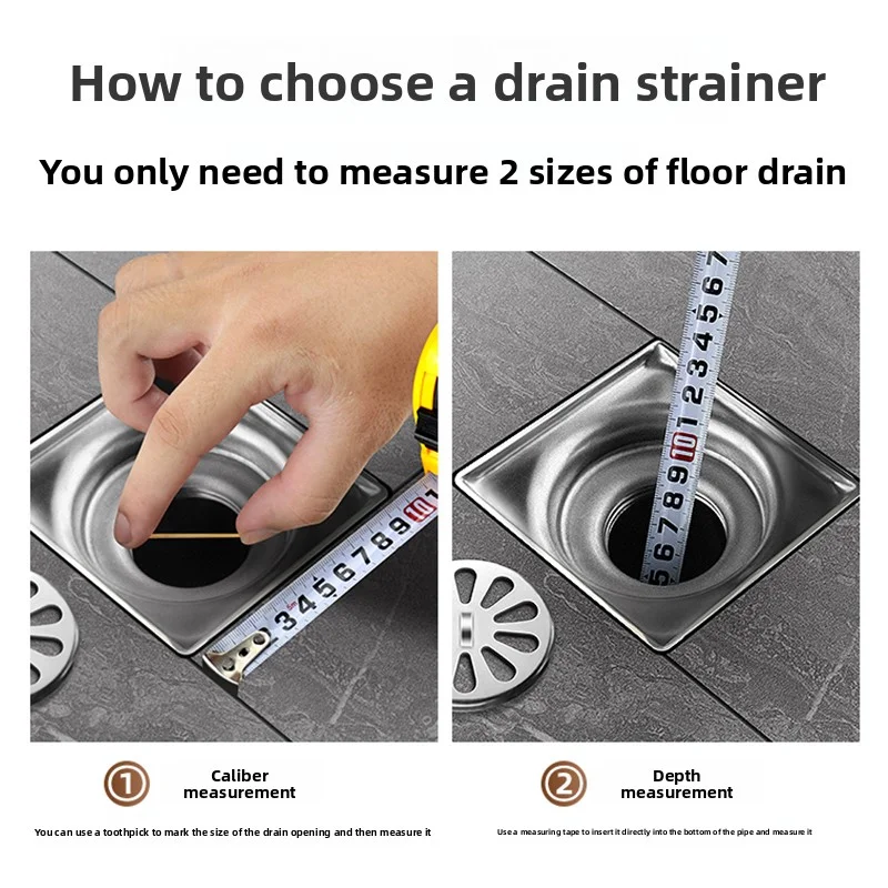 فلتر تصريف الحوض - 4 مقاسات (صغير/كبير، قصير/طويل) مصفاة شبكية من الفولاذ المقاوم للصدأ، حوض مضاد للانسداد/استنزاف الأرضية، Univer #3