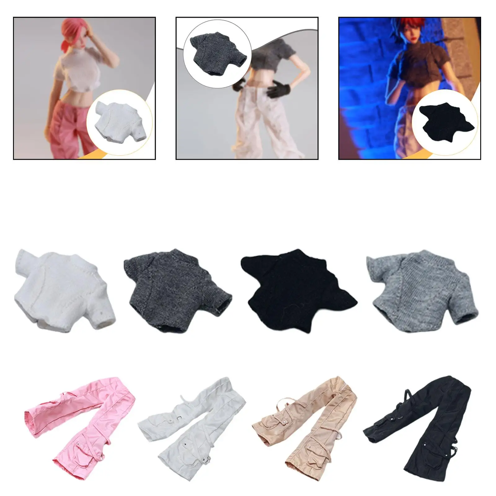 

Одежда для женских фигурок 1/12, модная, легко надеваемая, аксессуары, одежда для кукол, миниатюрная, для переодевания, реквизит для фото