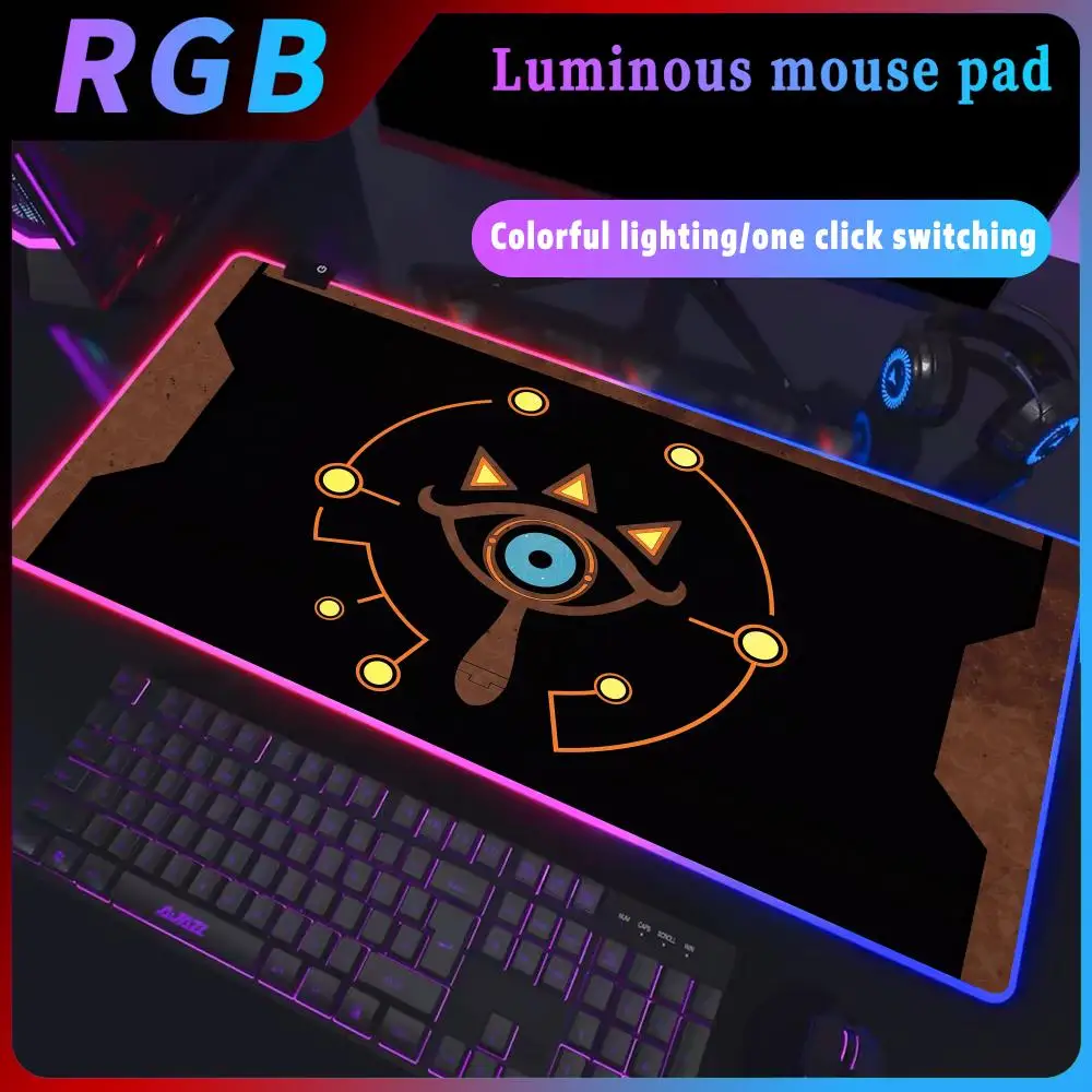 Gaming Table Rgb Z-Zelda Mouse Pad Deskmat Gamer Keyboard Accessories Pc Complete Rug Office Xxl Company Mat LED Light Mouse pad