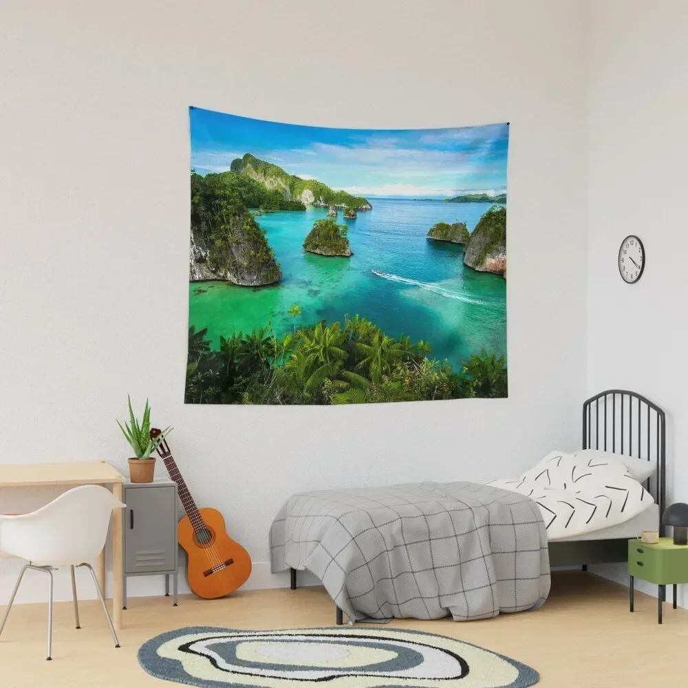 

Turqoise Blue Ocean from Cliff - Triton Bay Indonesia Tapestry Cute Decor Wall Deco Bedroom Decoration Tapestry