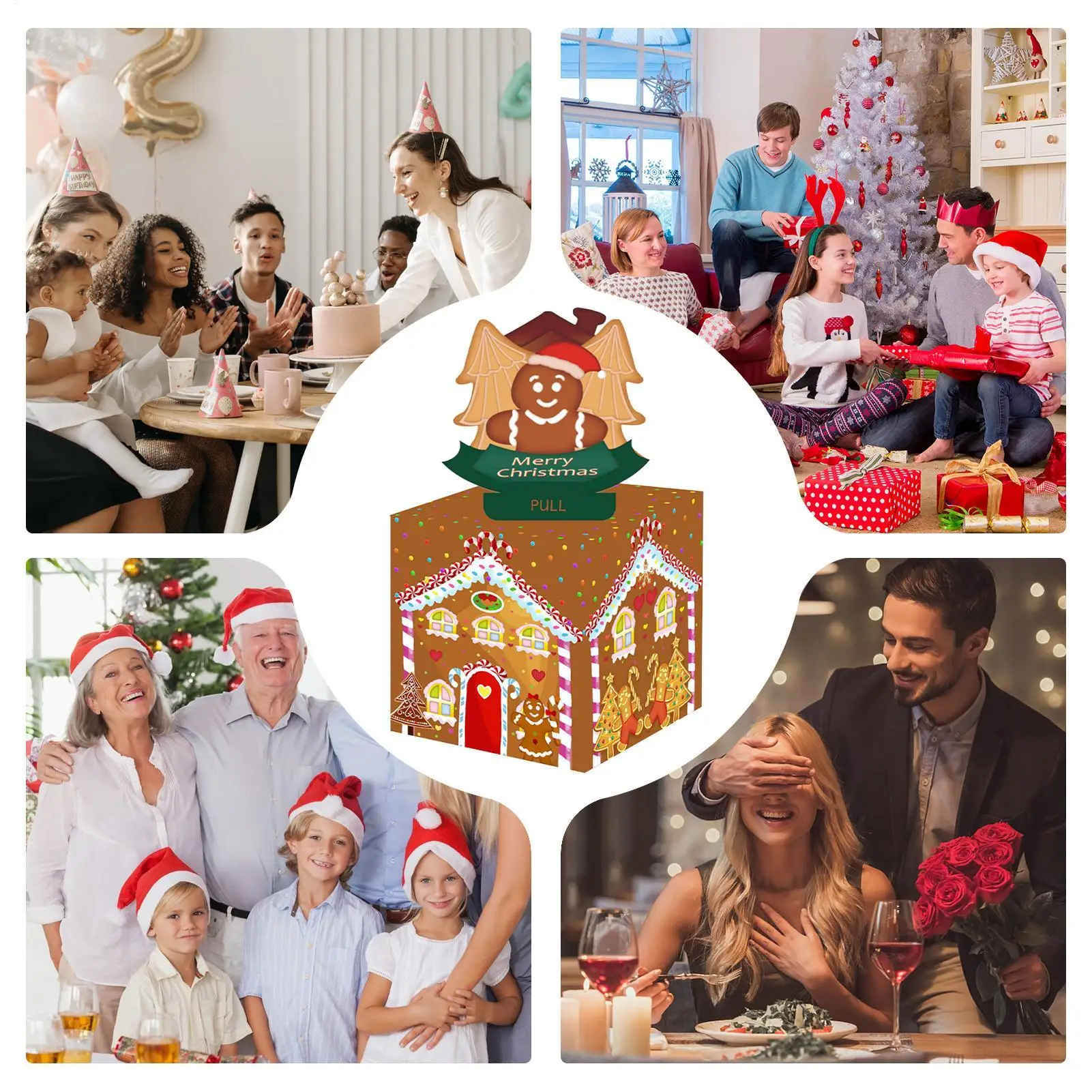 Świąteczna skarbonka na pieniądze, świąteczne skrzynki na pieniądze z wyciągaczem, dozownik banknotów dla dzieci na przyjęcia urodzinowe, karnawały, festiwale, dla rodziny.