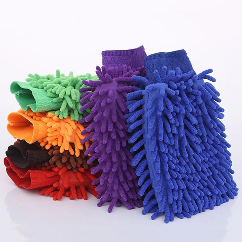 Car Wash Glove Cleaning Tools Auto Detailing Chenille Gloves Plush Rags Thickened double-sided Car Supplies Car Acessories