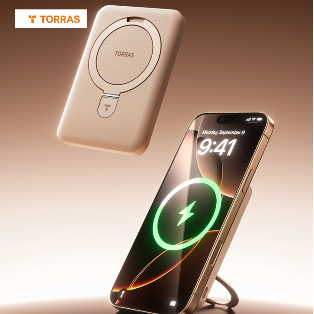 

TORRAS Mobile Power with Sensorless Stand 10000mAh Magnetic Charging Battery Superbo For iPhone 16/15/14/13/12/X/XR Pro Max Plus