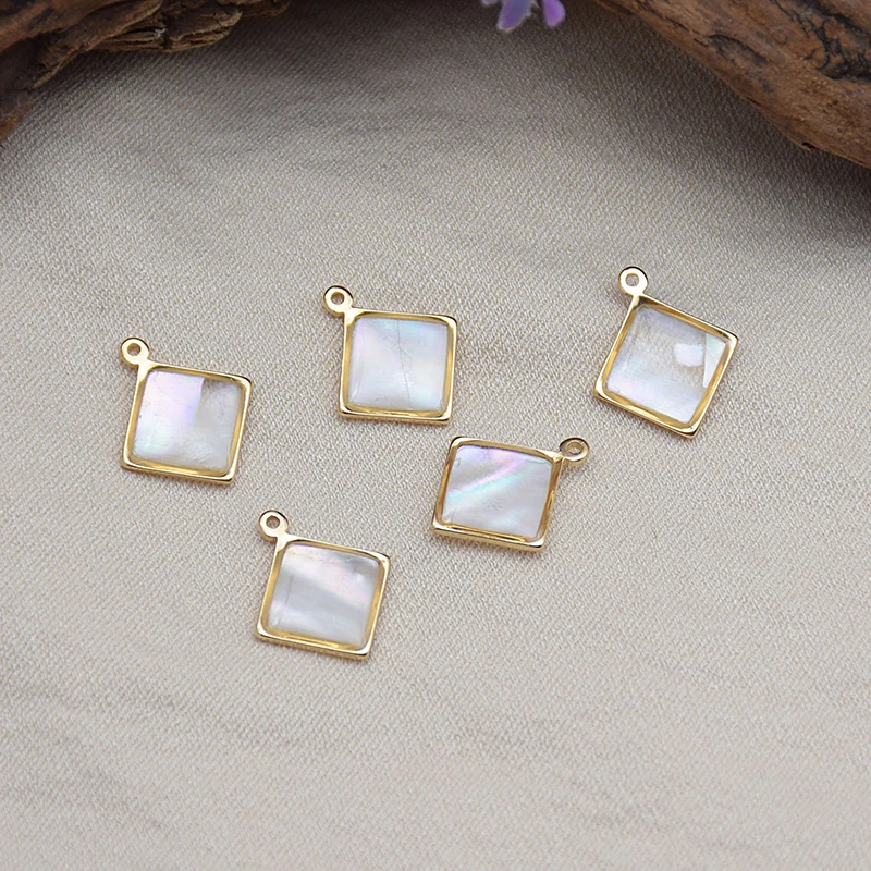 10 قطعة/الوحدة DIY مزيج مجوهرات اكسسوارات الراتنج قذيفة الايبوكسي عناصر هندسية قلادة لسوار الهاتف سحر