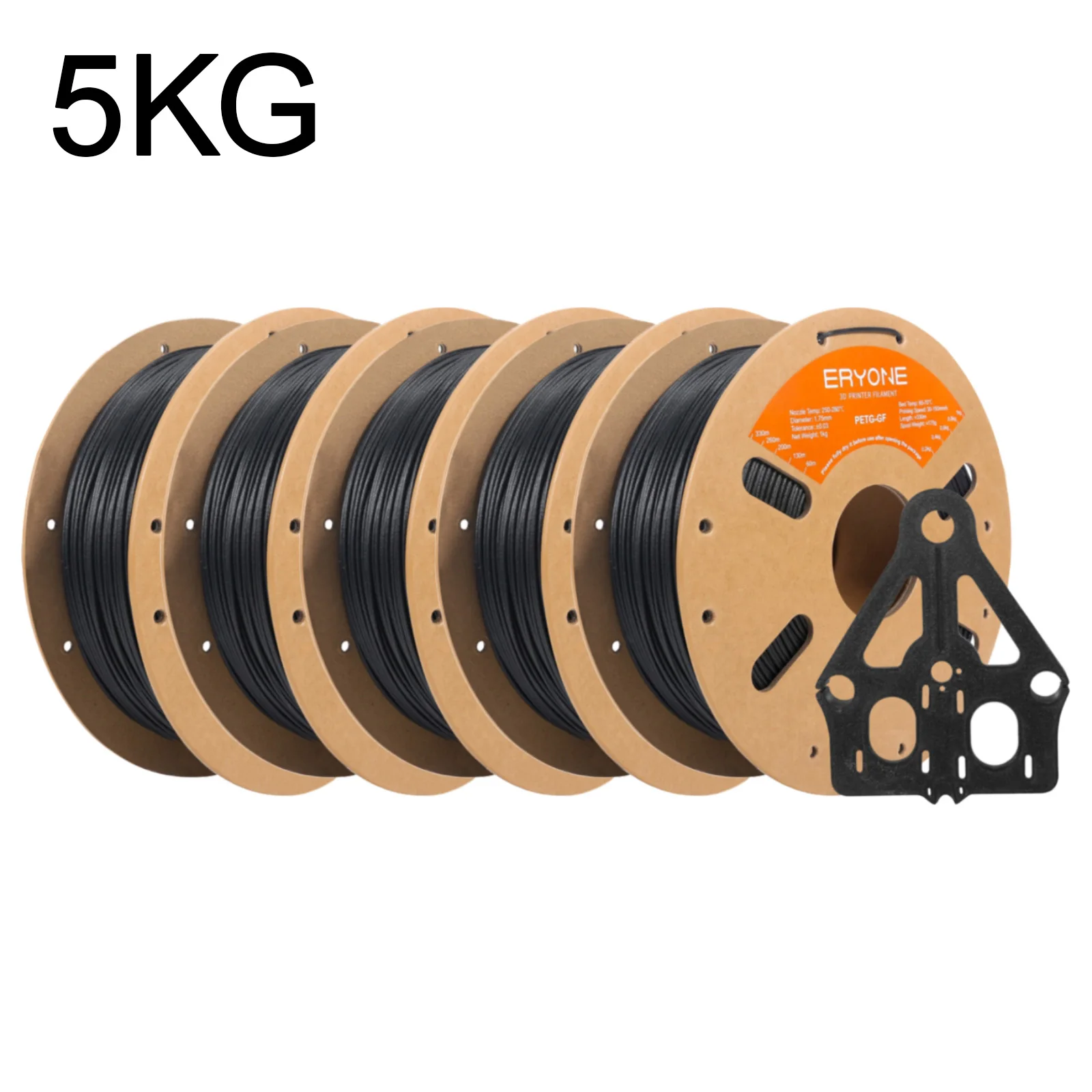 ERYONE 5KG PETG Glasfaser-Filament 1,75mm +/- 0,03mm, 3D-Druck-Filament PETG GF, 1kg (2,2 LBS)/Spule