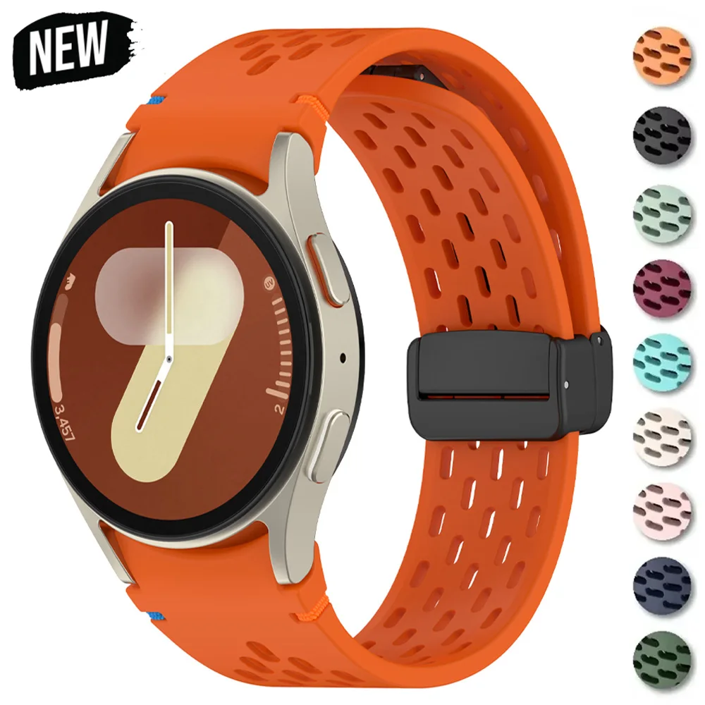 Magnetisches Armband für Samsung Galaxy Watch 4 5 Pro 6 7 7LTE 44mm 40mm Watch4/6 Classic Silikonband Ohne Lücken Sport-Armband Correas