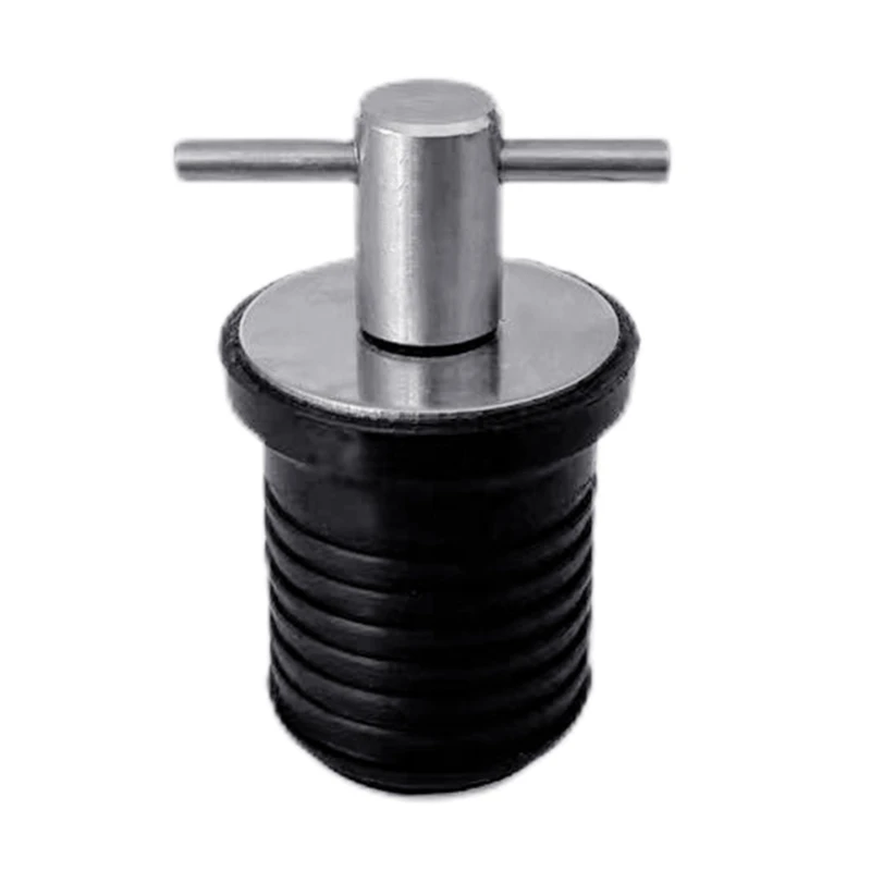 T-Handle Drain Plug Twist-Turn Marine Boats Drain Plugs Rubber Plugs with Brass Handle Boats Marine Accessories