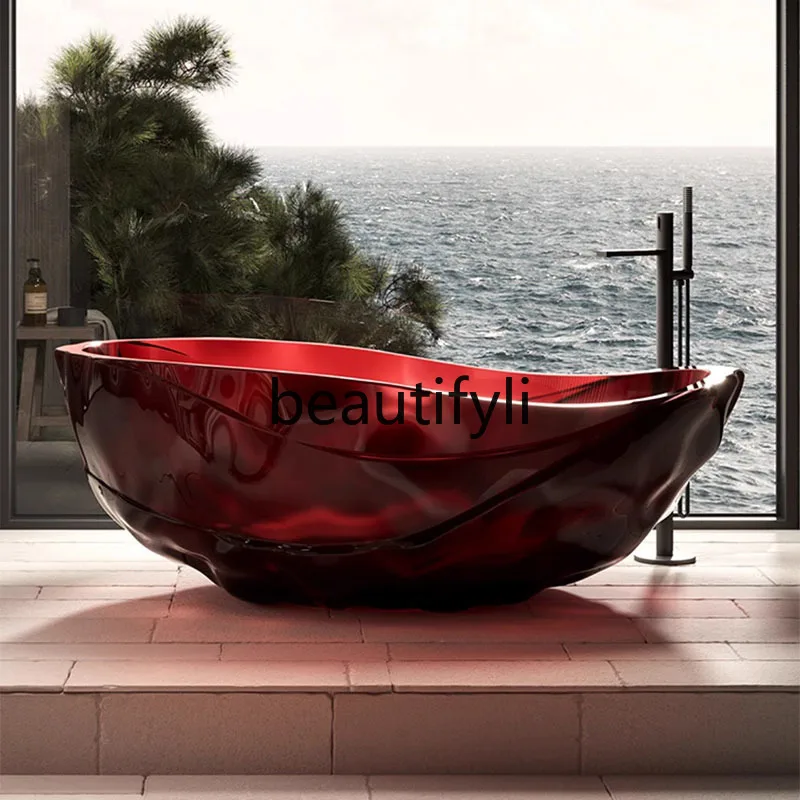 Transparent bathtub water ripple color hotel homestay design bathtub independent integrated